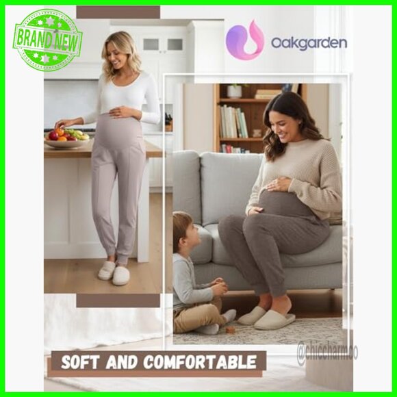 Maternity Joggers 3 Pack Over Belly Stretchy Lounge Sweatpants with Pockets - Picture 3 of 7